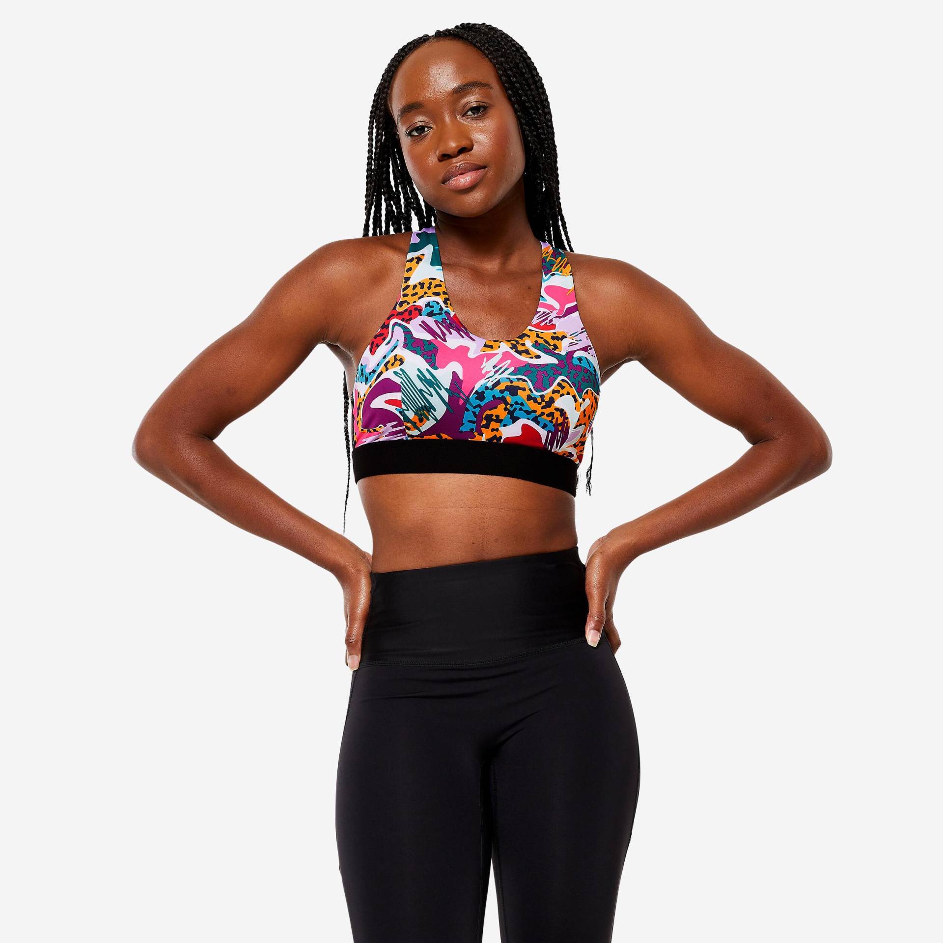 Sport-bh - Cardio Damen Multicolor XS von DOMYOS