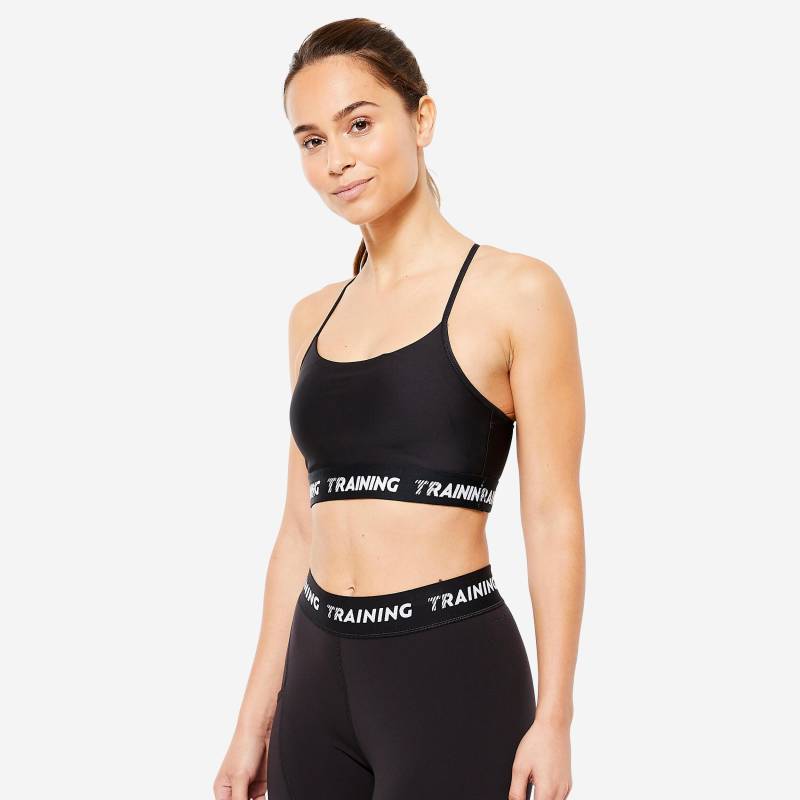 DOMYOS - Sport-BH CARDIO, für Damen, Charcoal Black, Größe M von DOMYOS