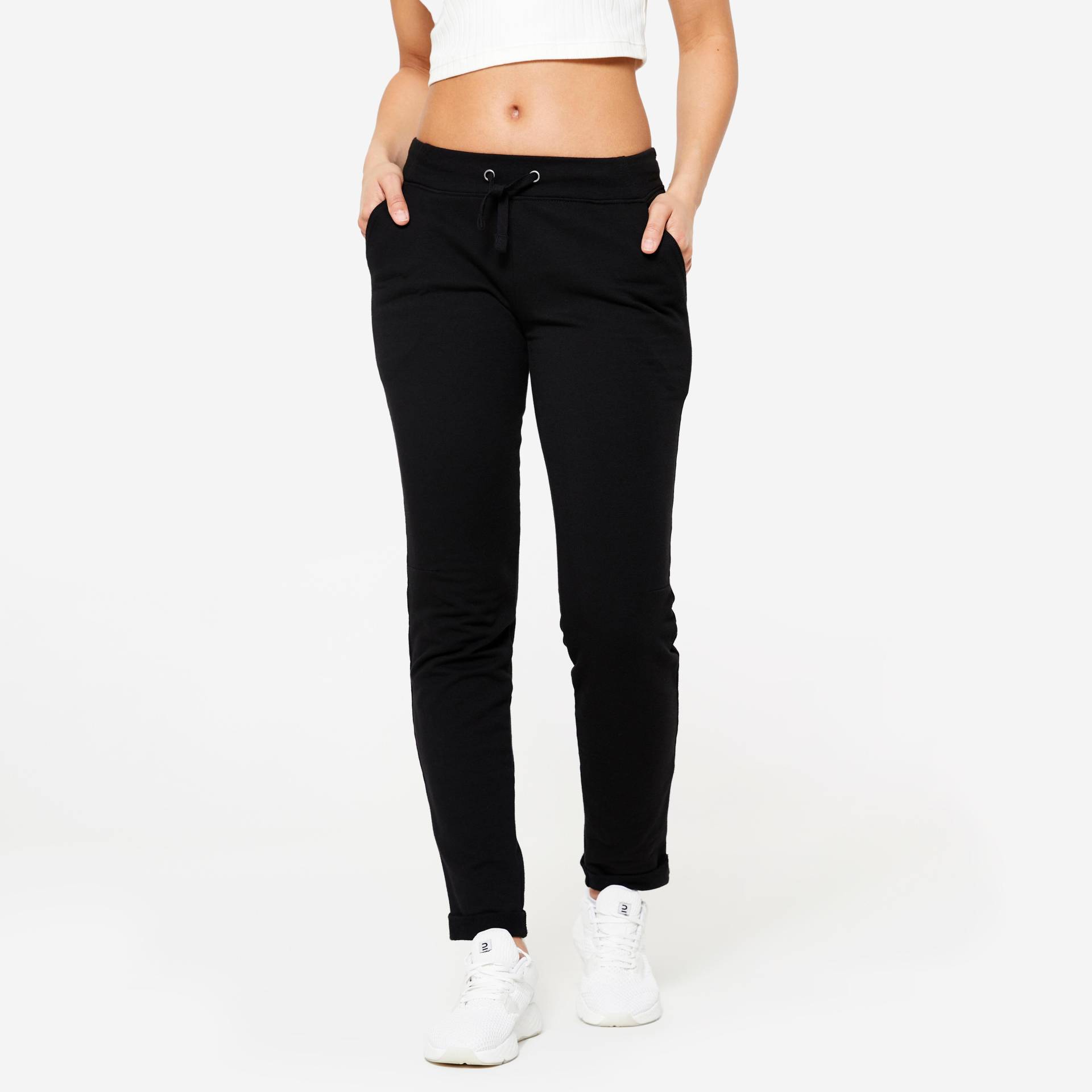 DOMYOS - Sporthose Slim 500, für Damen, Charcoal Black, Größe S von DOMYOS