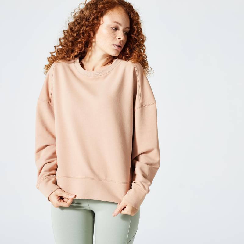 Sweatshirt - 120 Damen Beige Medium 3XL von DOMYOS