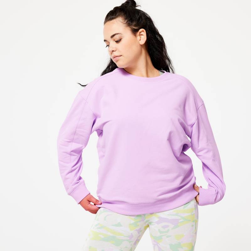 Sweatshirt - Basic Damen Violett Bedruckt L von DOMYOS