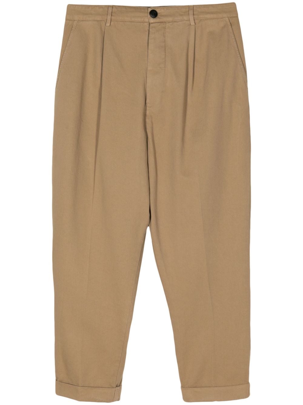 DONDUP Adam cropped cotton chino trousers - Brown von DONDUP