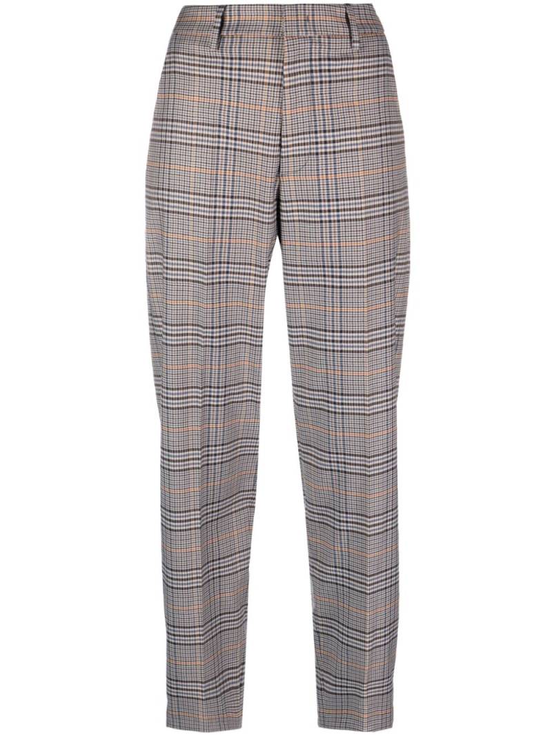 DONDUP Micaela checked tapered trousers - Blue von DONDUP