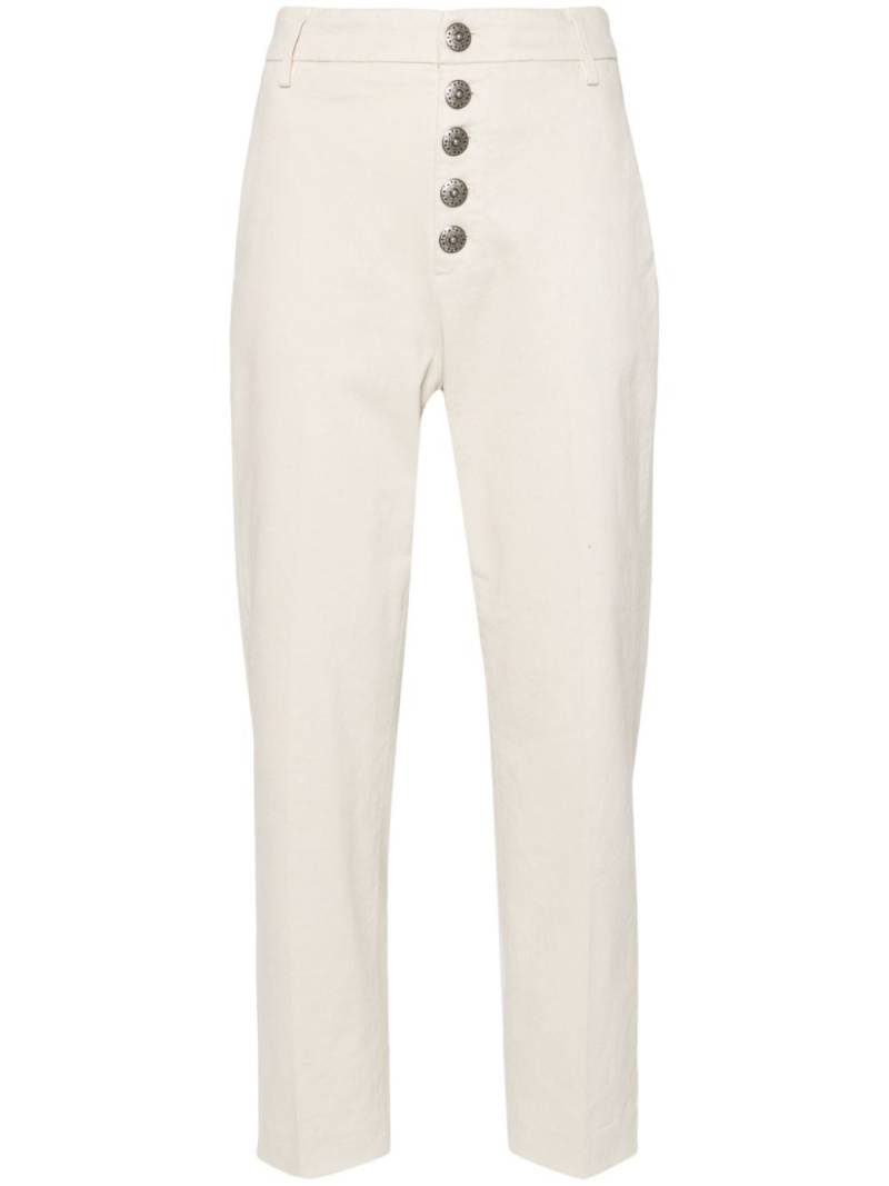 DONDUP Nima logo-plaque trousers - Neutrals von DONDUP