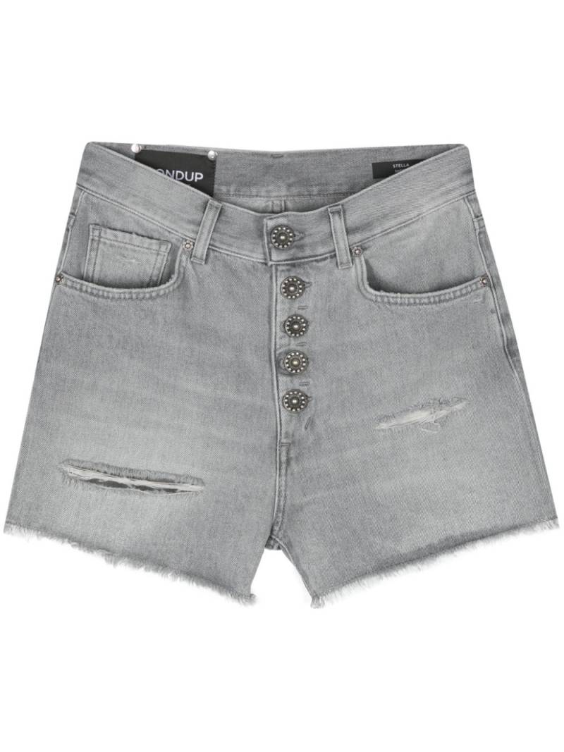 DONDUP Stella logo-patch denim shorts - Grey von DONDUP