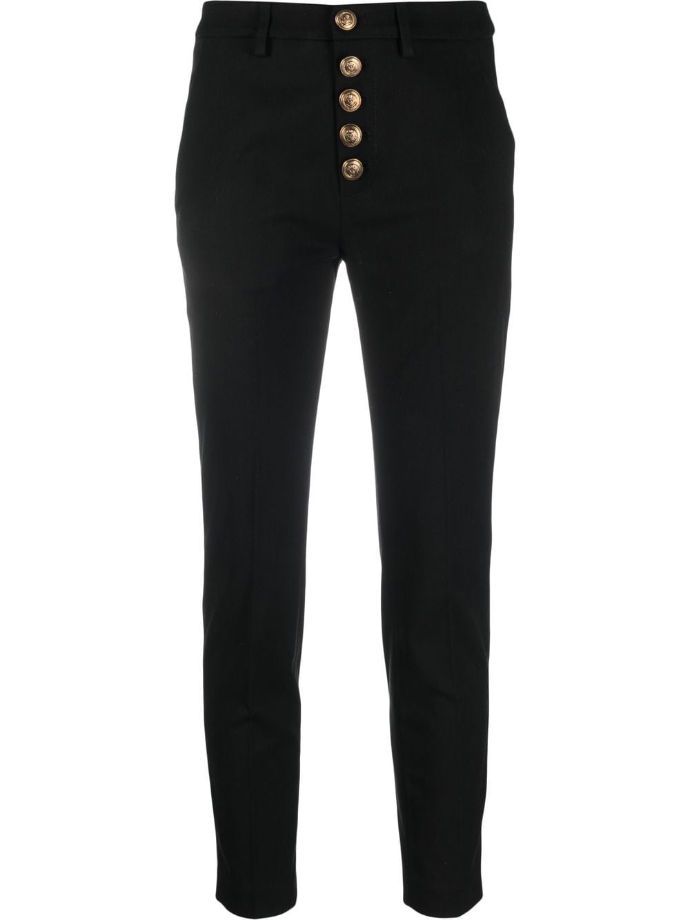 DONDUP buttoned-up slim-fit trousers - Black von DONDUP