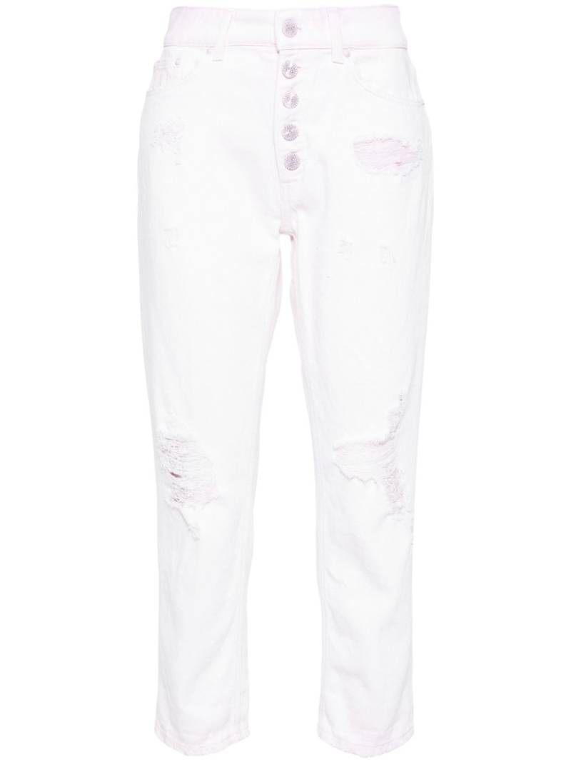 DONDUP dsitressed cropped jeans - Pink von DONDUP