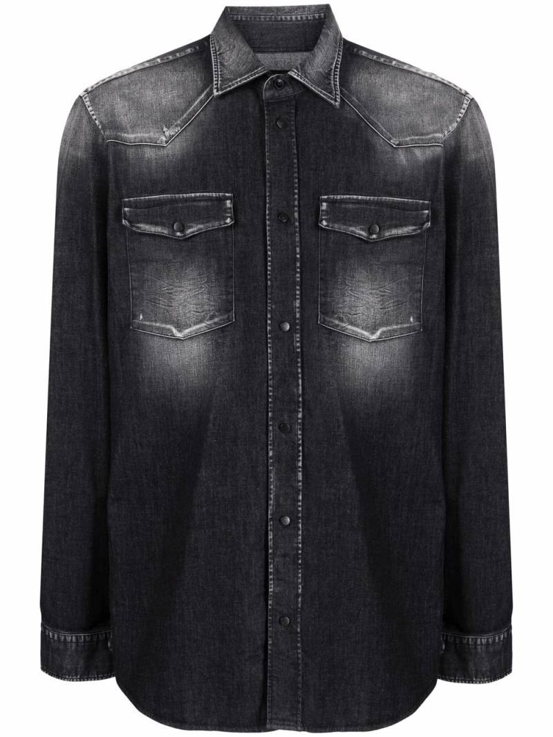 DONDUP faded-finish denim shirt - Grey von DONDUP