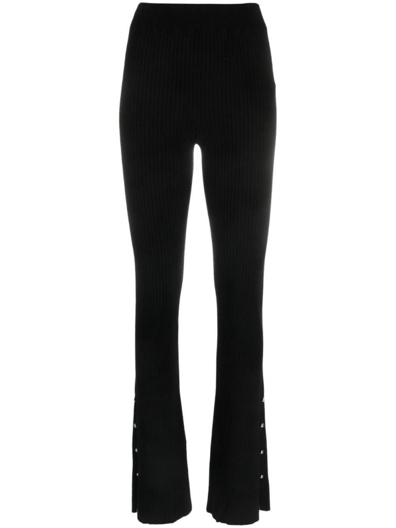 DONDUP high-waisted ribbed-knit trousers - Black von DONDUP