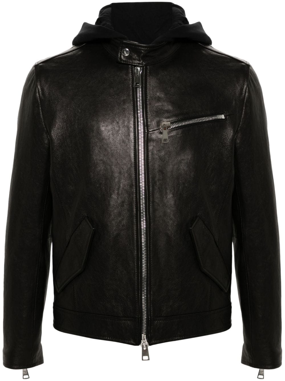 DONDUP leather biker jacket - Black von DONDUP