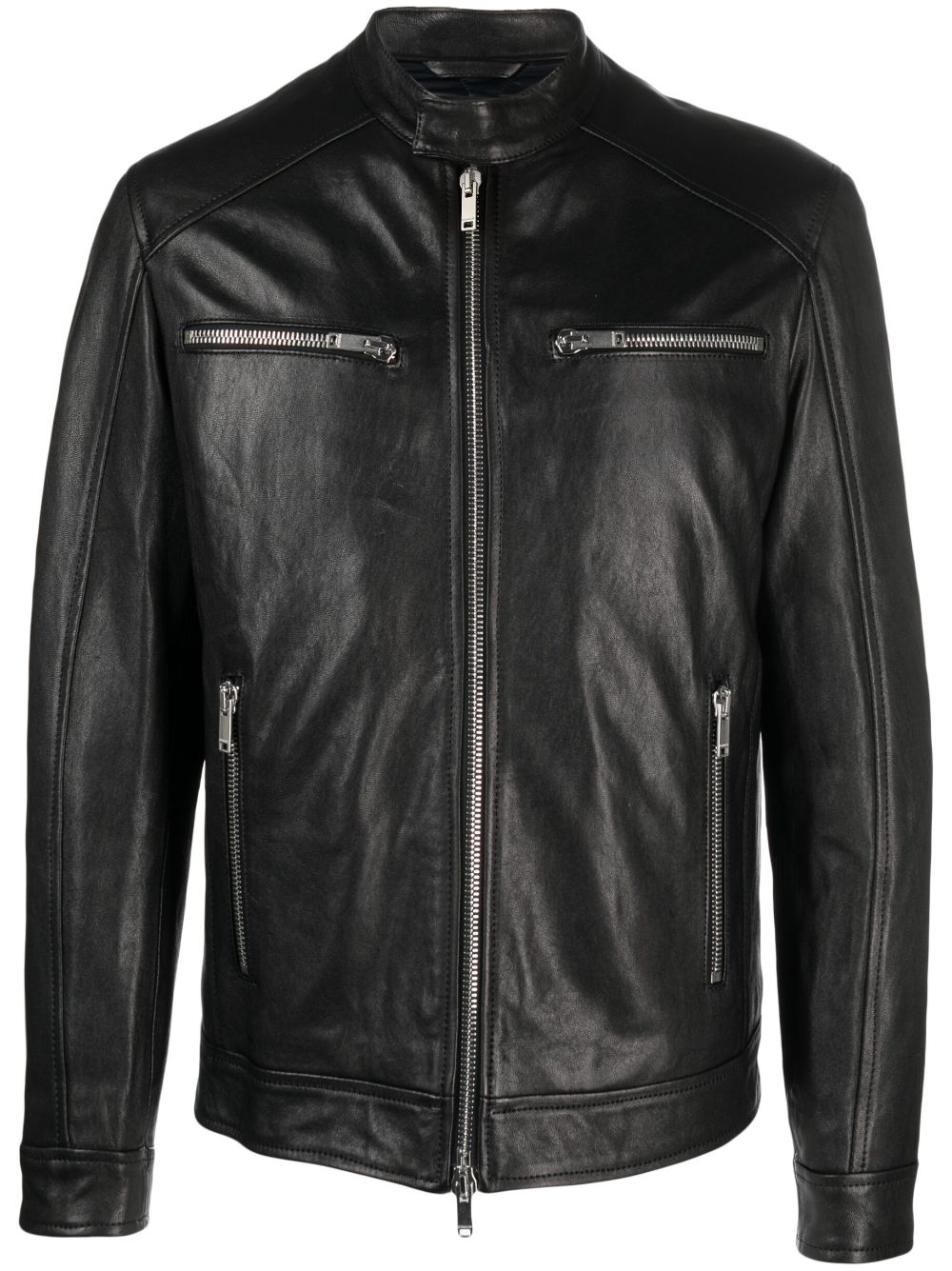 DONDUP leather biker jacket - Black von DONDUP