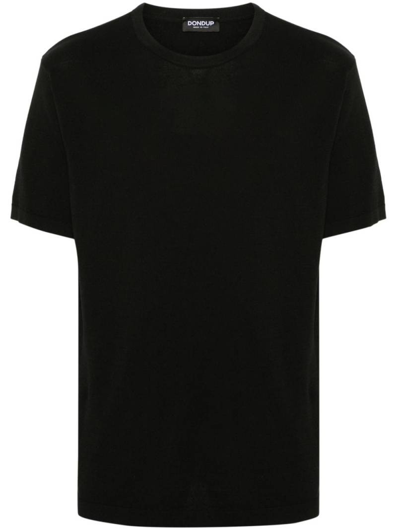 DONDUP logo-embroidered fine-knit T-shirt - Black von DONDUP