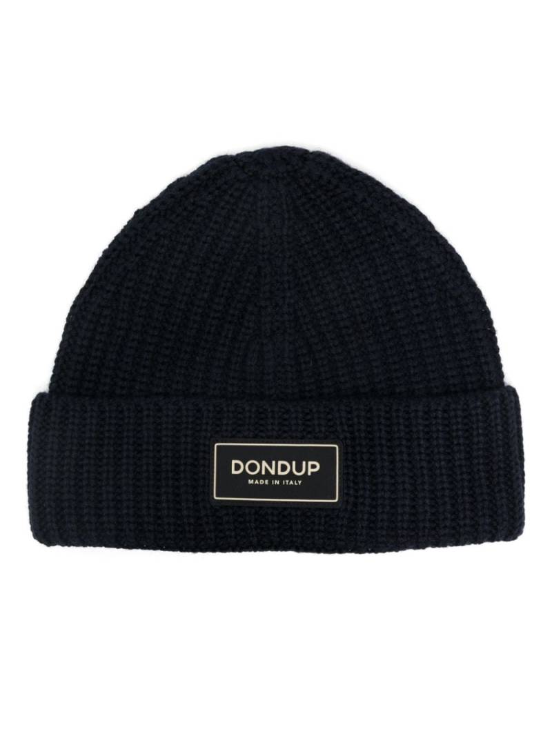 DONDUP logo-patch beanie - Blue von DONDUP