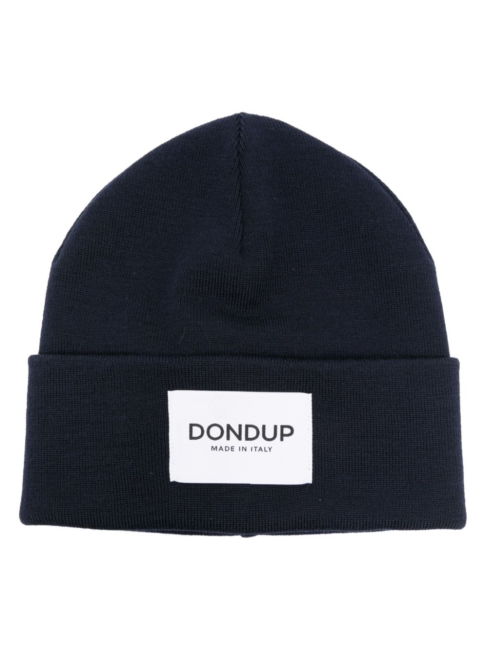 DONDUP logo-patch fine-knit beanie - Blue von DONDUP