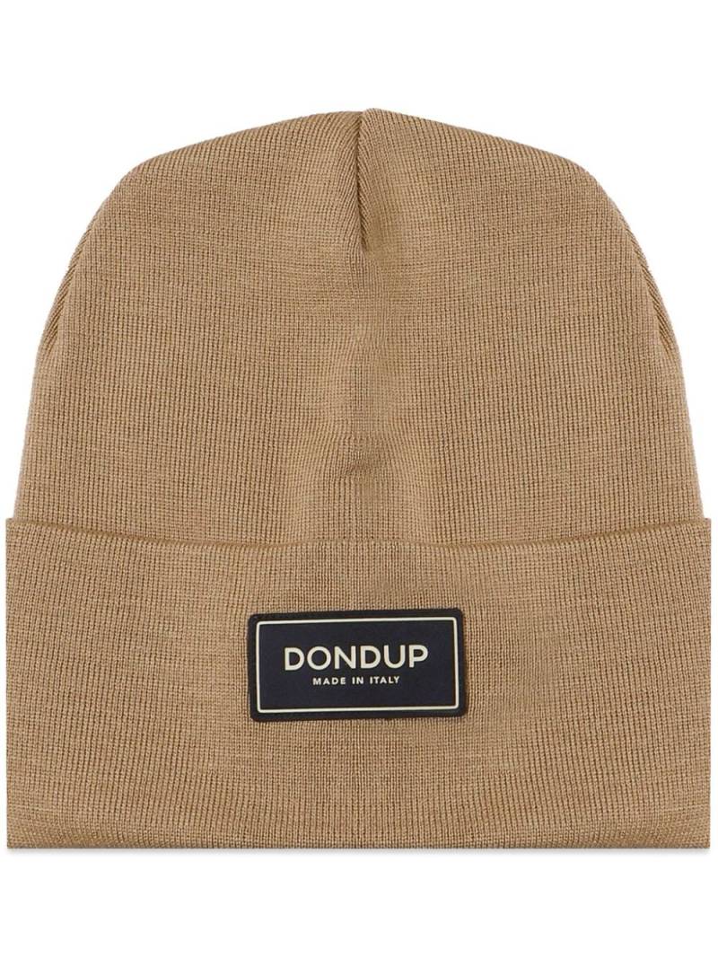 DONDUP logo-patch knitted beanie - Brown von DONDUP