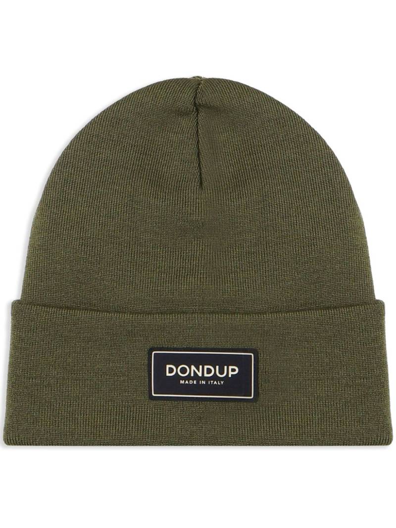 DONDUP logo-patch knitted beanie - Green von DONDUP