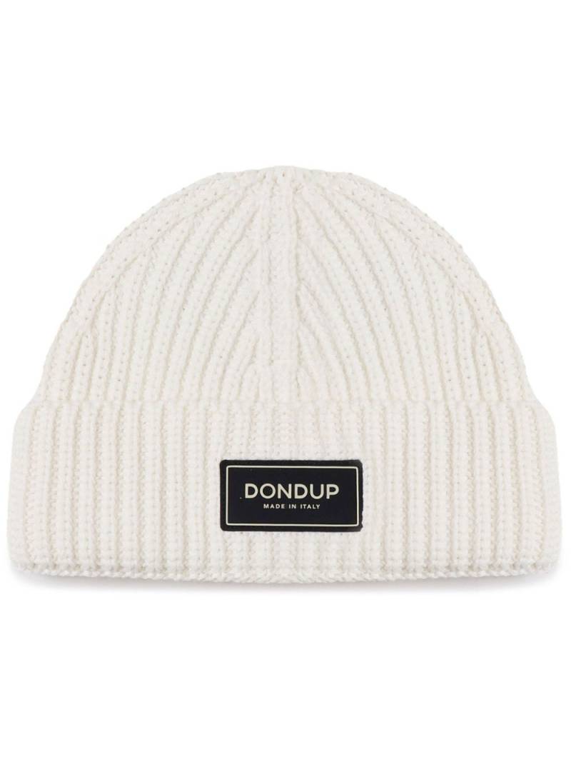 DONDUP logo-patch ribbed beanie - White von DONDUP