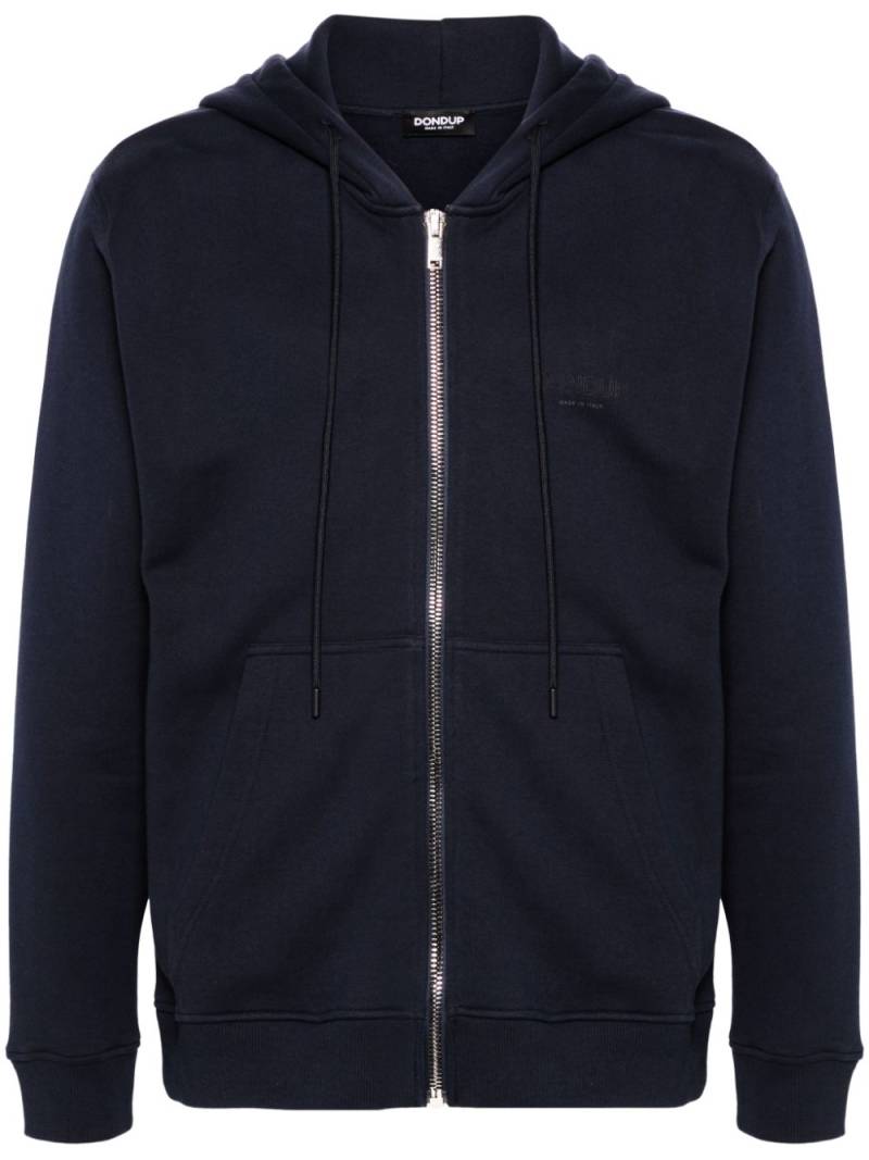 DONDUP logo print zip-up hoodie - Blue von DONDUP