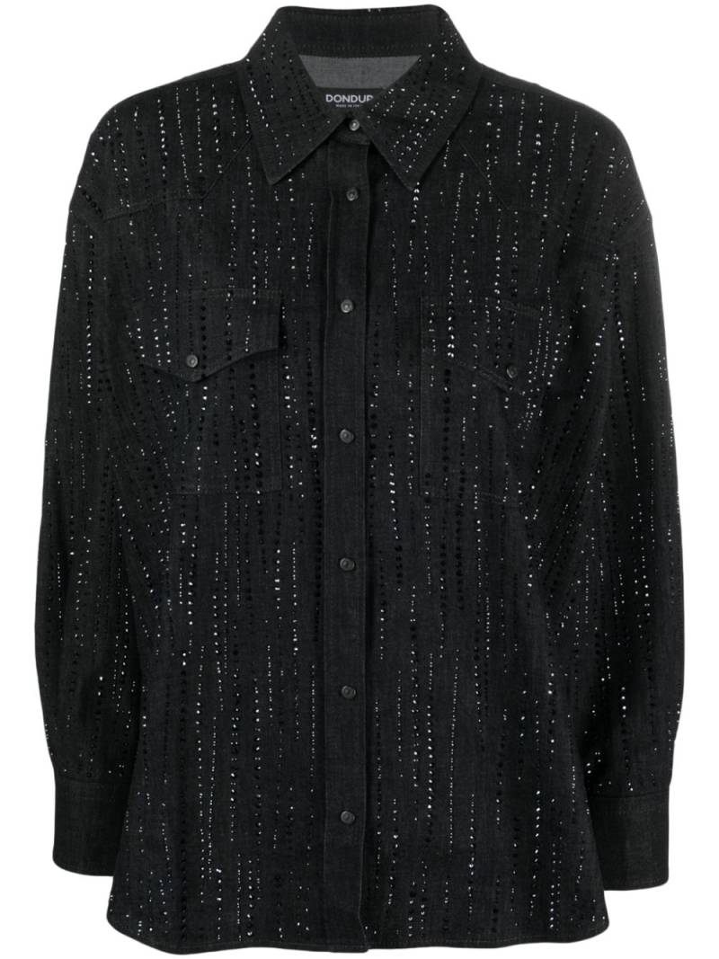 DONDUP sequin-embellished bouclé shirt - Black von DONDUP