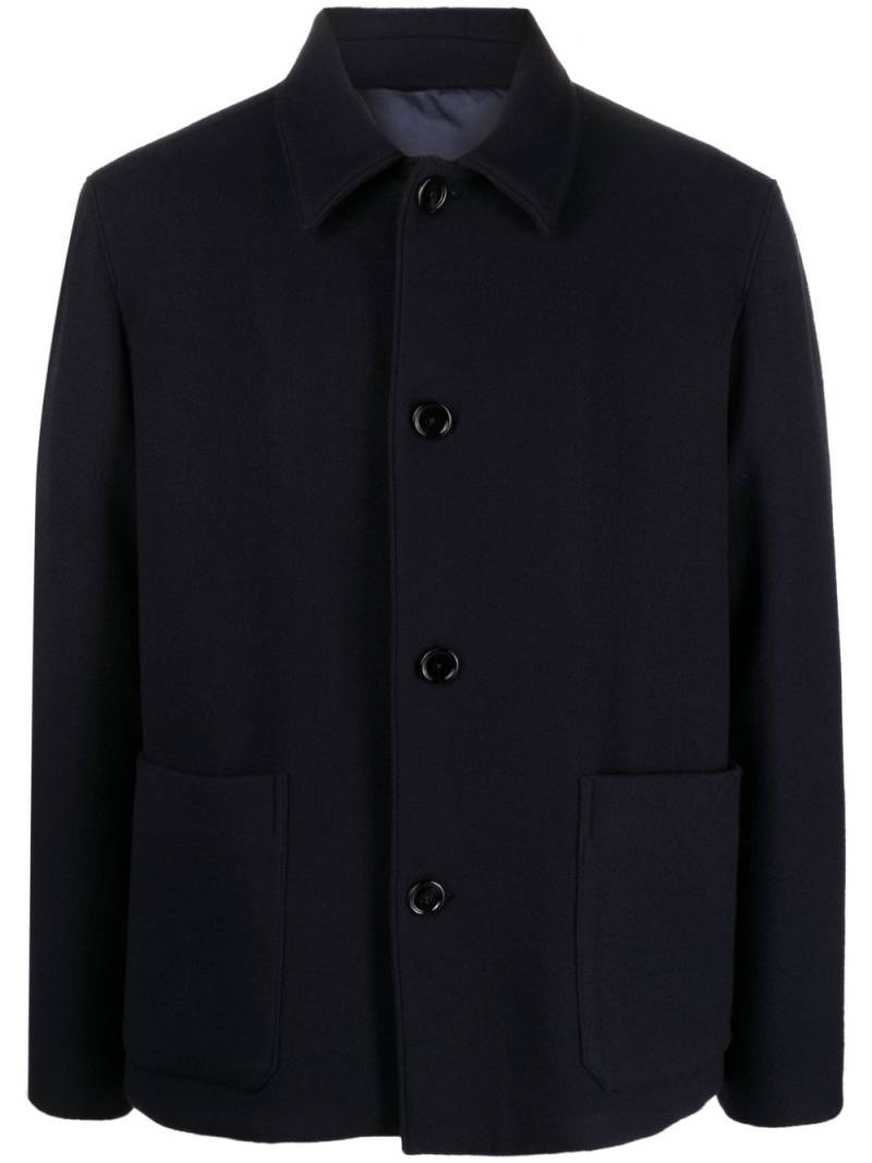 DONDUP spread-collar button-up shirt jacket - Blue von DONDUP