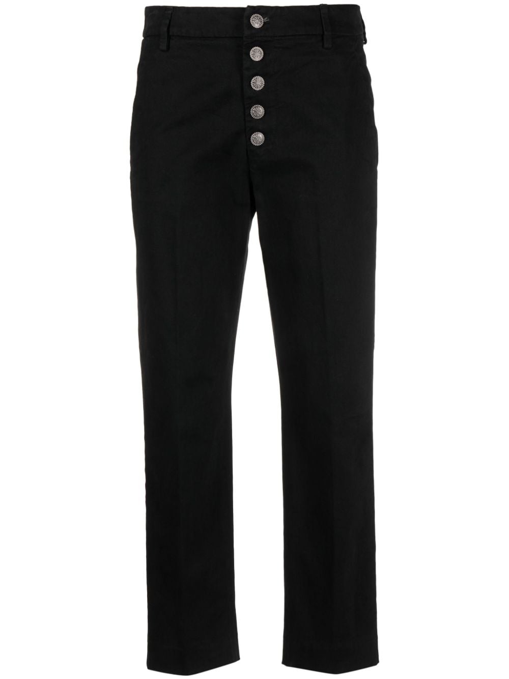 DONDUP straight-leg cropped trousers - Black von DONDUP