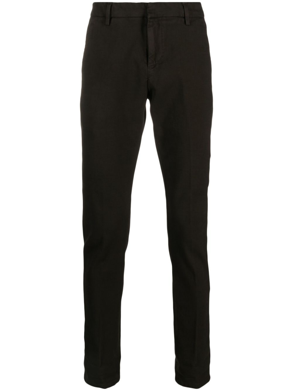 DONDUP washed cotton slim-cut trousers - Brown von DONDUP