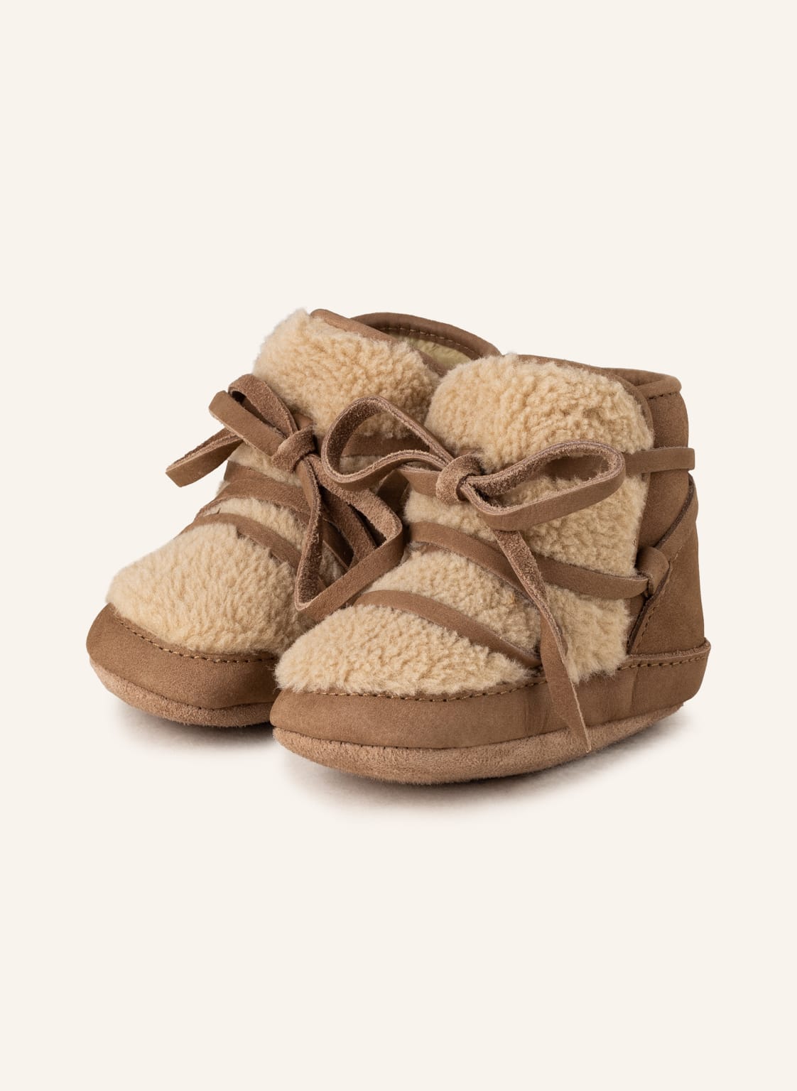 Donsje Krabbelschuhe Inuk Lining beige von DONSJE