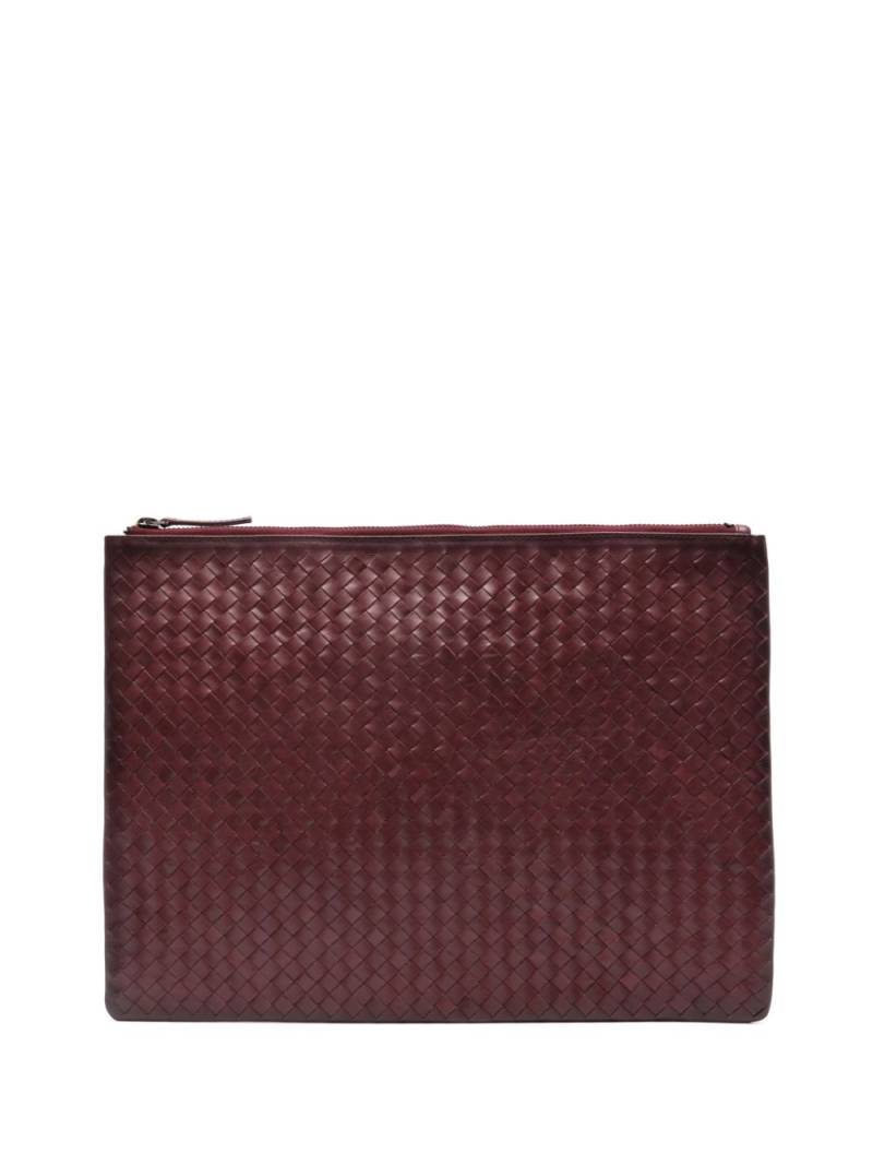 DRAGON DIFFUSION A4 handwoven leather pochette - Red von DRAGON DIFFUSION