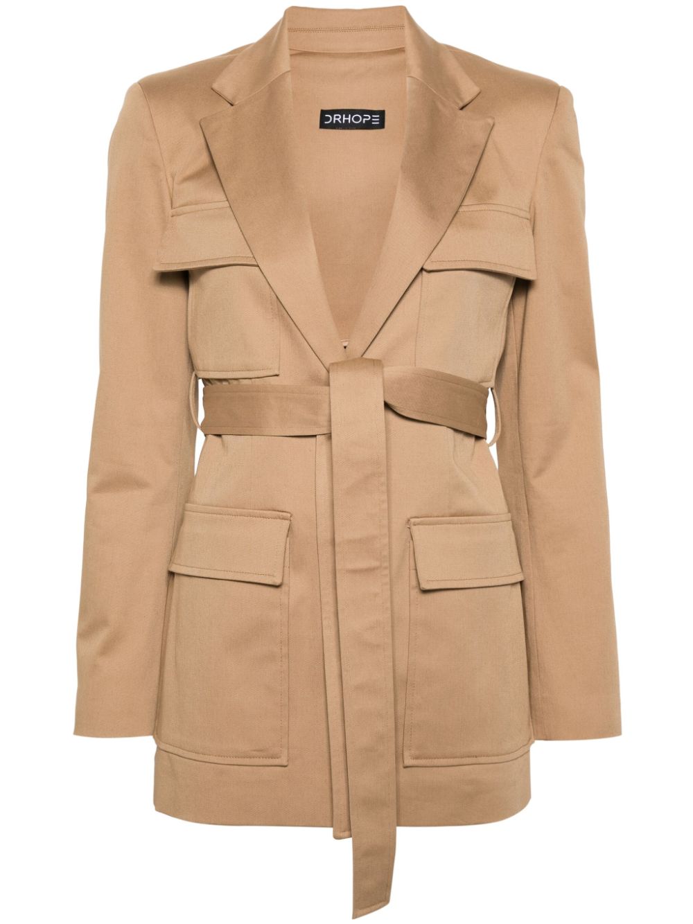 DRHOPE belted single-breasted military jacket - Neutrals von DRHOPE