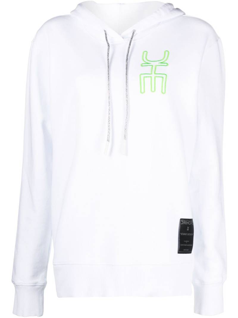 DRHOPE logo-embroidered cotton hoodie - White von DRHOPE