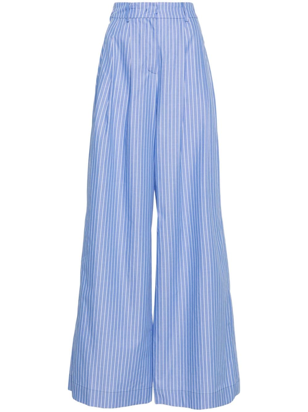 DRHOPE pinstriped cotton tailored torusers - Blue von DRHOPE