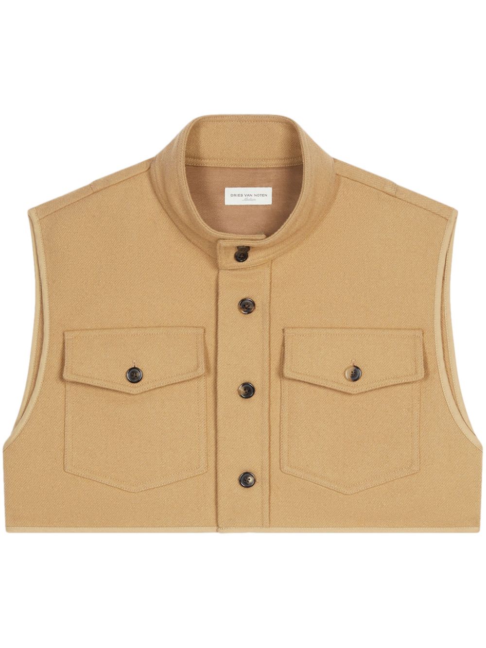 DRIES VAN NOTEN Cropped Wool Jacket - Neutrals von DRIES VAN NOTEN