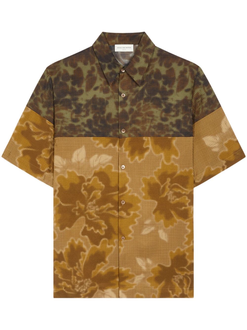 DRIES VAN NOTEN Floral Print Short Sleeve Shirt - Green von DRIES VAN NOTEN