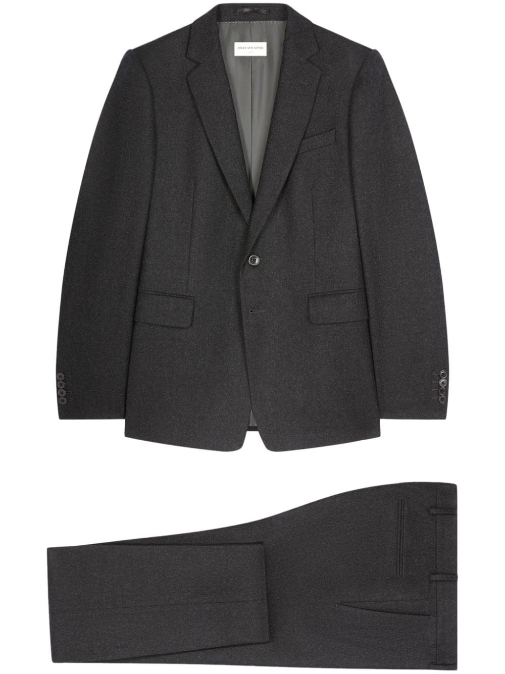 DRIES VAN NOTEN Wool Flannel Suit - Grey von DRIES VAN NOTEN