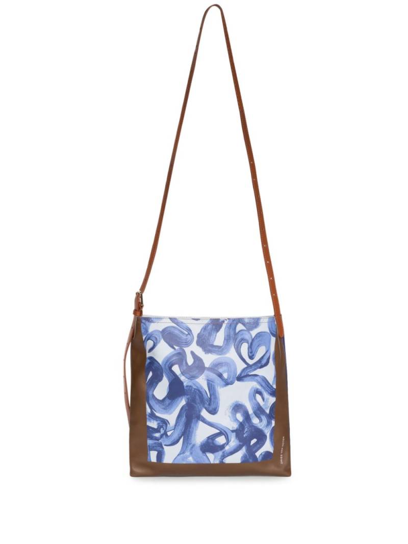 DRIES VAN NOTEN abstract-print leather shoulder bag - Blue von DRIES VAN NOTEN