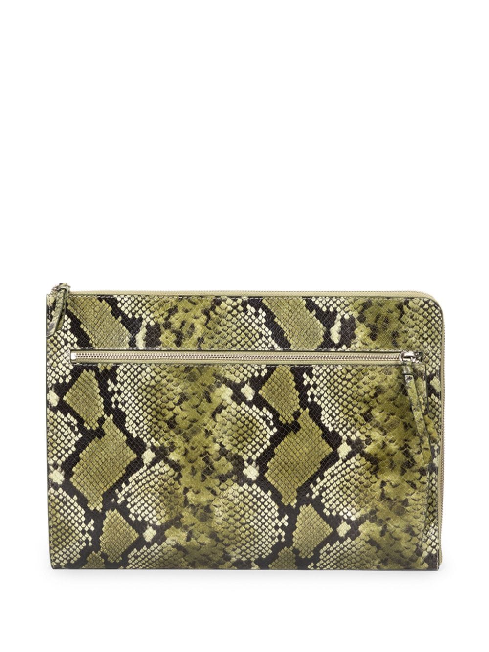 DRIES VAN NOTEN animal-print leather laptop case - Green von DRIES VAN NOTEN