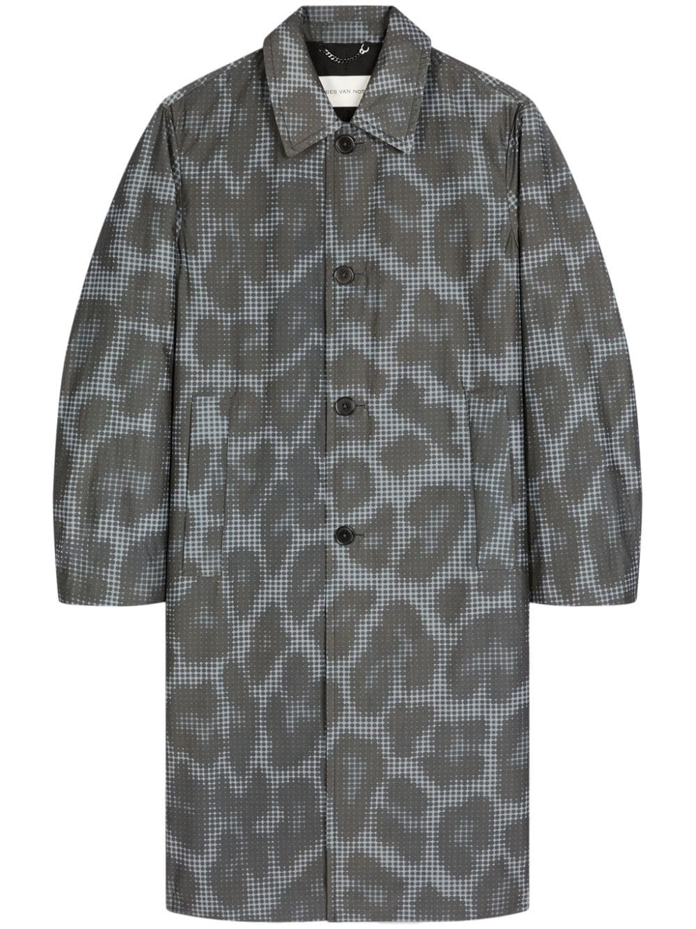 DRIES VAN NOTEN animal-print mac coat - Grey von DRIES VAN NOTEN