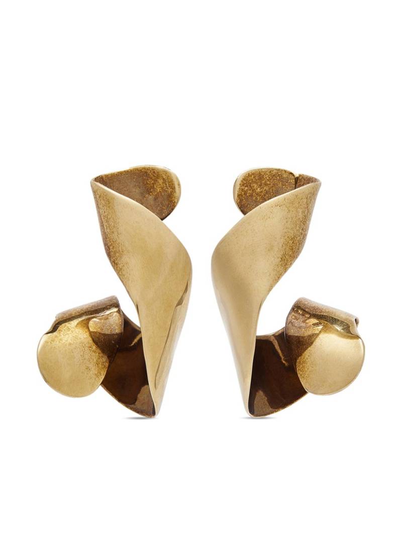 DRIES VAN NOTEN asymmetric brass earrings - Gold von DRIES VAN NOTEN