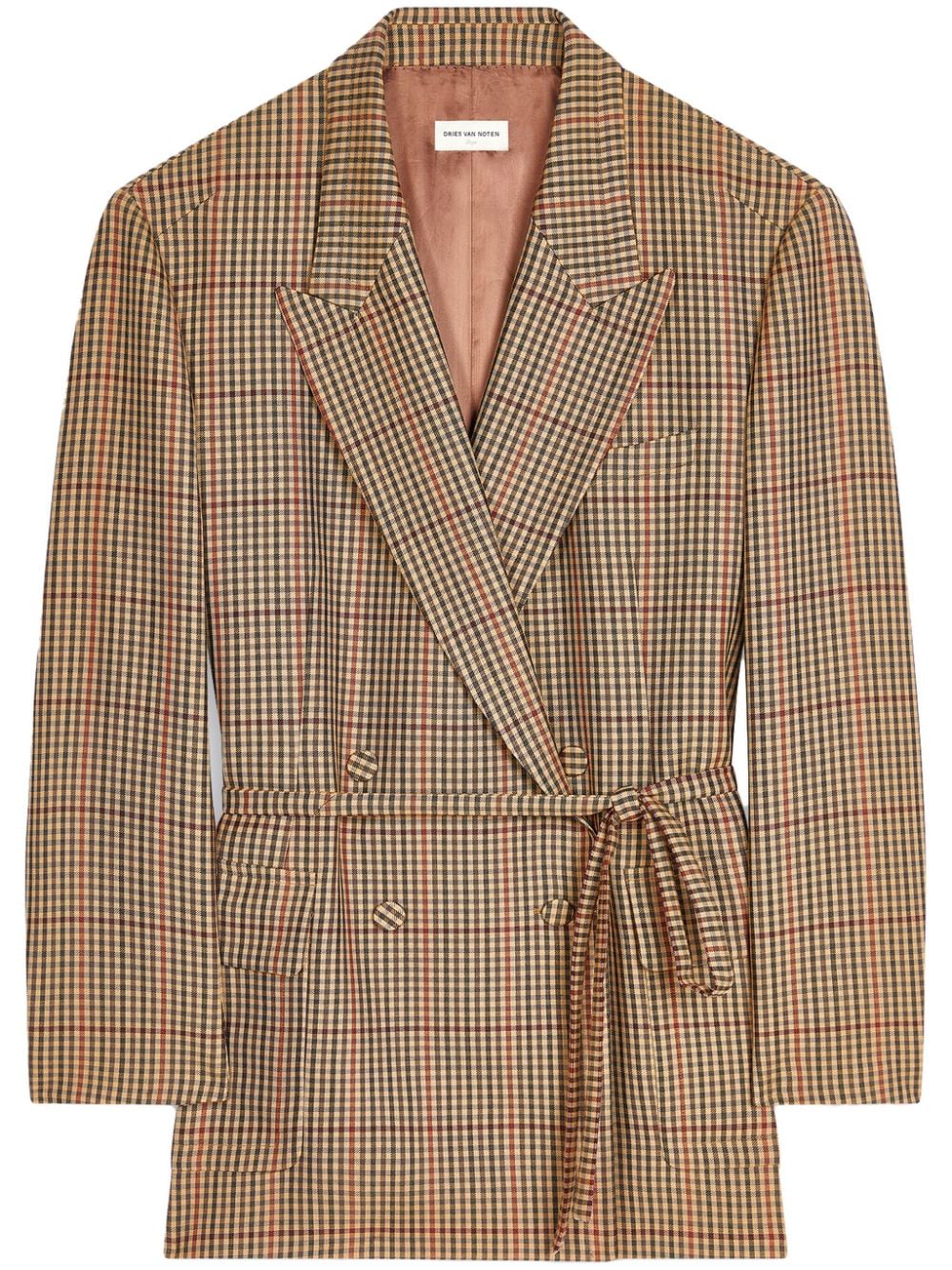 DRIES VAN NOTEN check pattern long sleeve blazer - Brown von DRIES VAN NOTEN