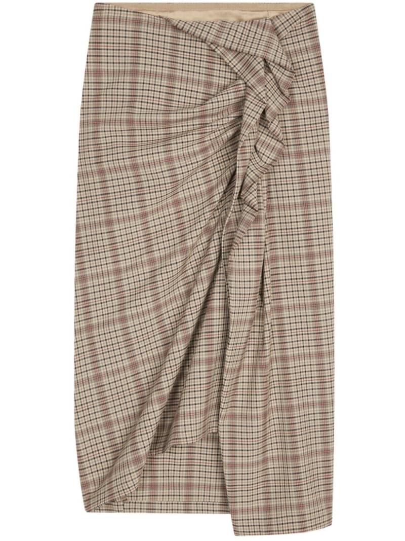 DRIES VAN NOTEN checked draped skirt - Neutrals von DRIES VAN NOTEN