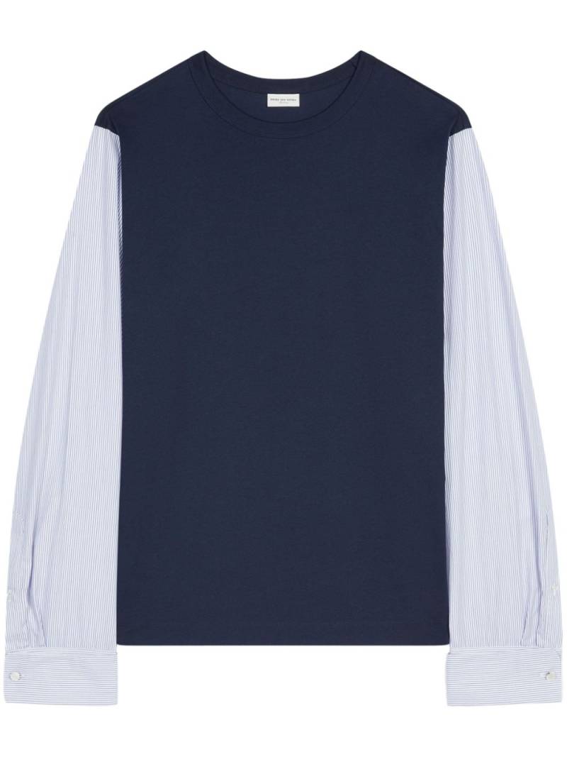 DRIES VAN NOTEN cuff-sleeve T-shirt - Blue von DRIES VAN NOTEN