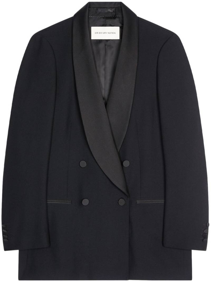 DRIES VAN NOTEN double-breasted tuxedo blazer - Black von DRIES VAN NOTEN