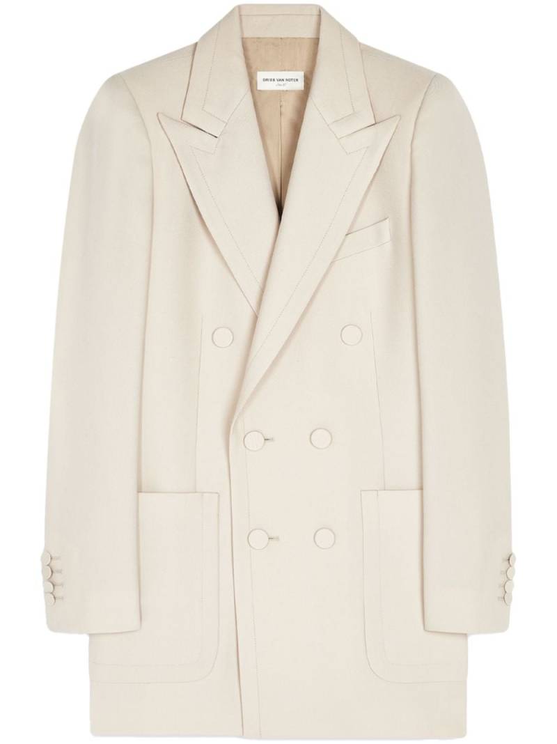 DRIES VAN NOTEN double-breasted wool blazer - Neutrals von DRIES VAN NOTEN