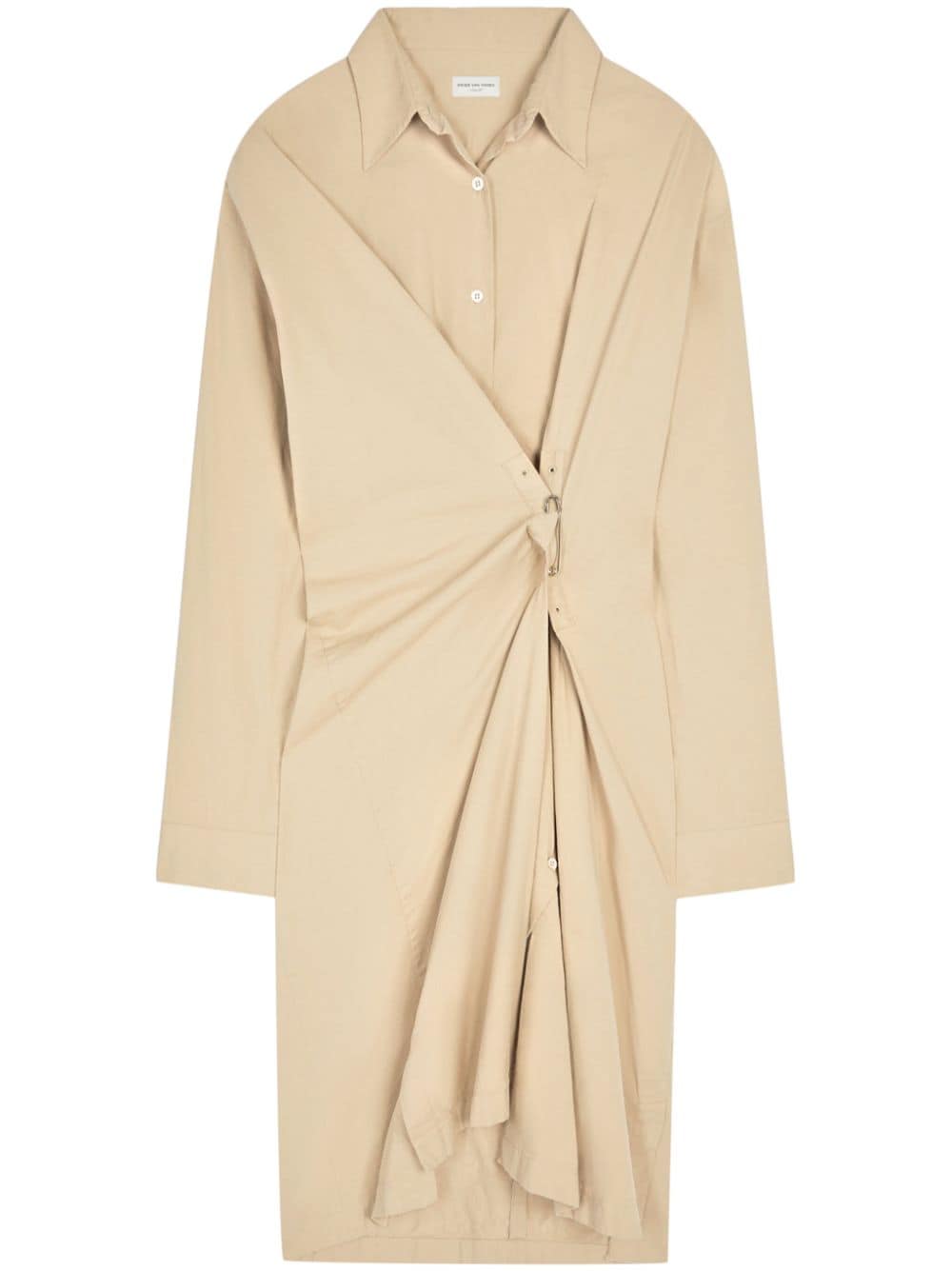 DRIES VAN NOTEN draped cotton shirt dress - Neutrals von DRIES VAN NOTEN