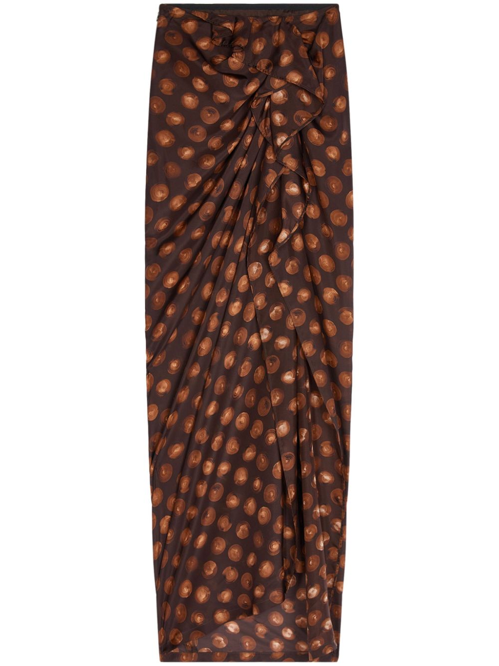 DRIES VAN NOTEN draped ruffle skirt - Brown von DRIES VAN NOTEN