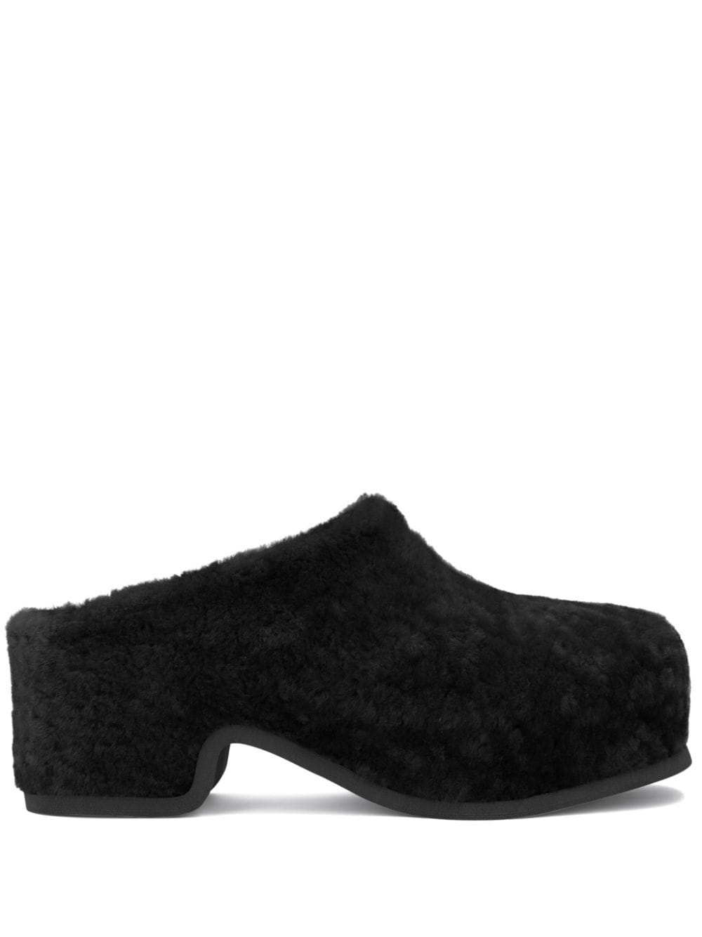 DRIES VAN NOTEN faux-fur clogs - Black von DRIES VAN NOTEN