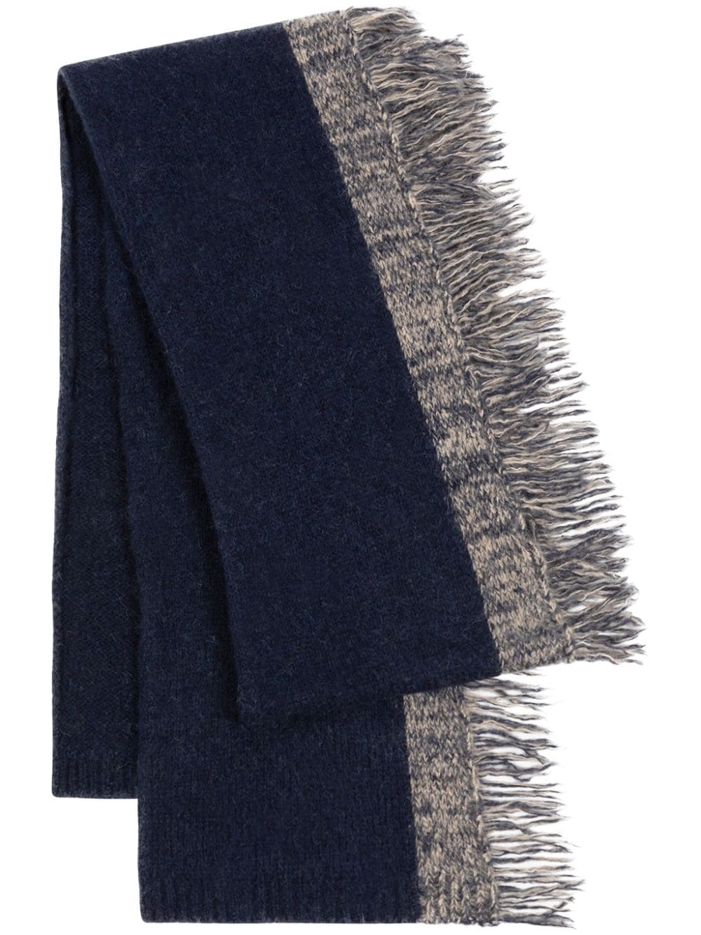 DRIES VAN NOTEN fringed alpaca-wool scarf - Blue von DRIES VAN NOTEN