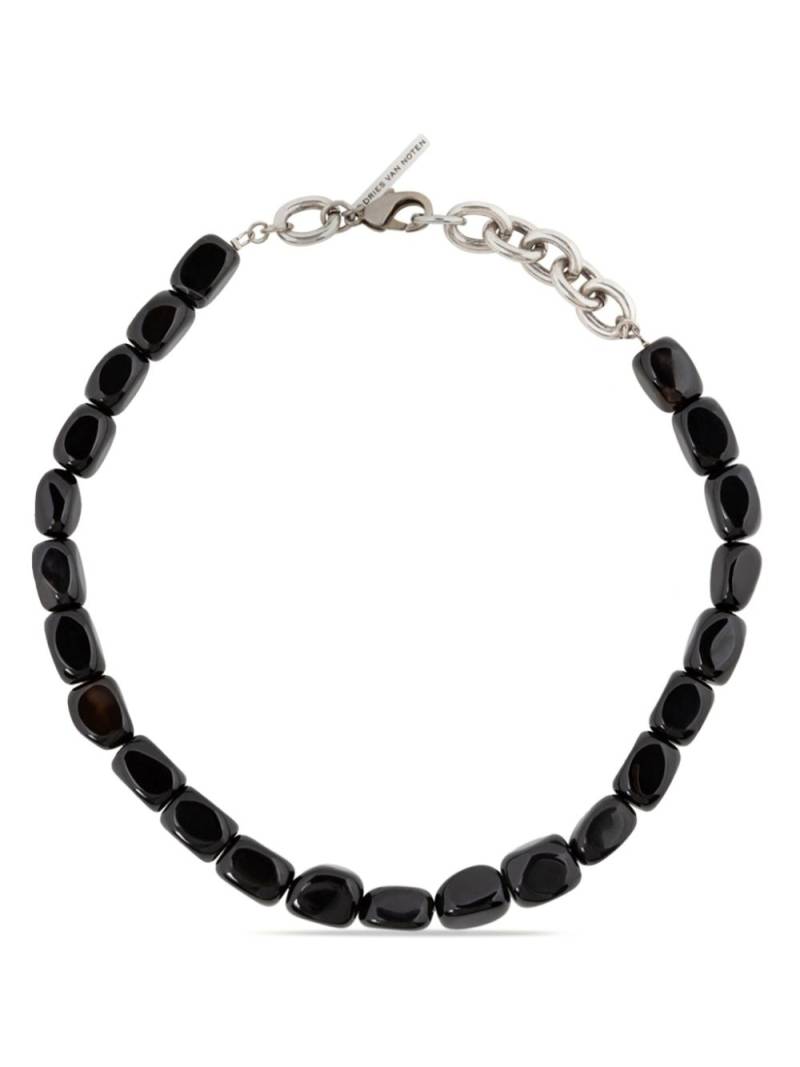 DRIES VAN NOTEN gemstone-embellished beaded necklace - Black von DRIES VAN NOTEN