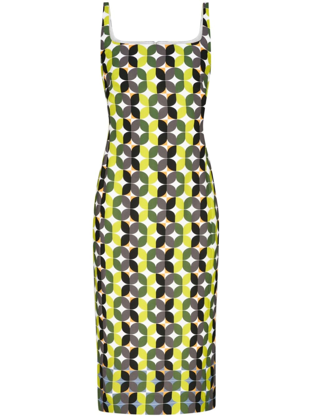 DRIES VAN NOTEN geometric-print midi dress - Green von DRIES VAN NOTEN