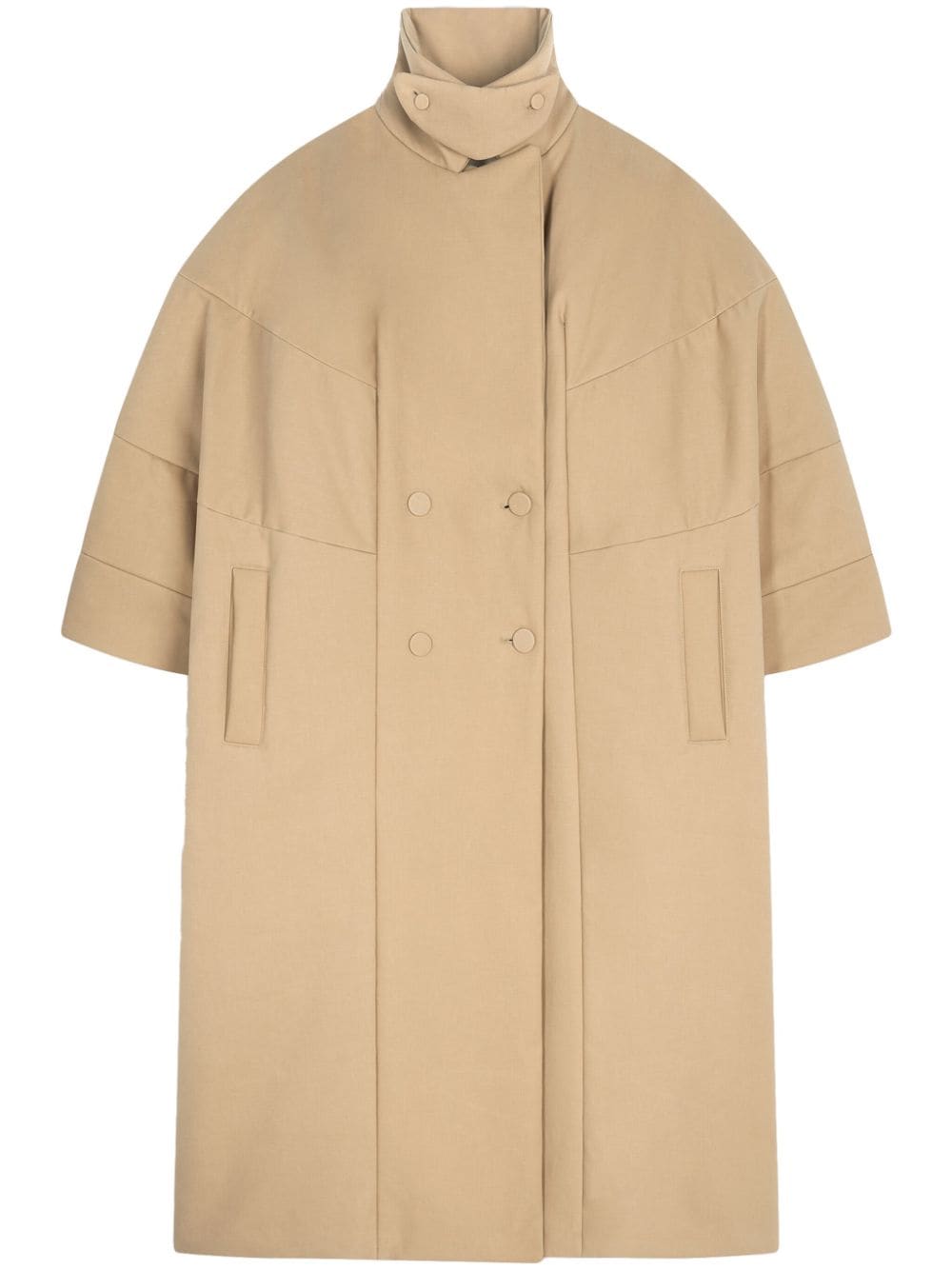 DRIES VAN NOTEN high-collar double breasted coat - Neutrals von DRIES VAN NOTEN